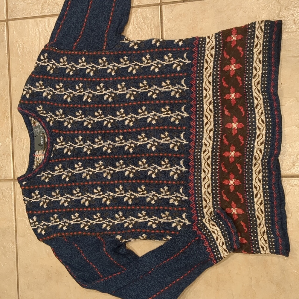 Vintage Lizwear Knit Floral Grandma CottageCore Sweater Size Small